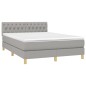 vidaXL Giroletto a Molle con Materasso Grigio Chiaro 140x190cm Tessuto