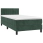 vidaXL Giroletto a Molle con Materasso Verde Scuro 90x200 cm Velluto