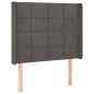 Testiera ad Orecchio Grigio Scuro 93x16x118/128 cm in Velluto
