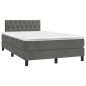 vidaXL Giroletto a Molle con Materasso Grigio Scuro 120x200 cm Velluto