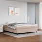 vidaXL Giroletto a Molle con Materasso Cappuccino 160x200cm Similpelle