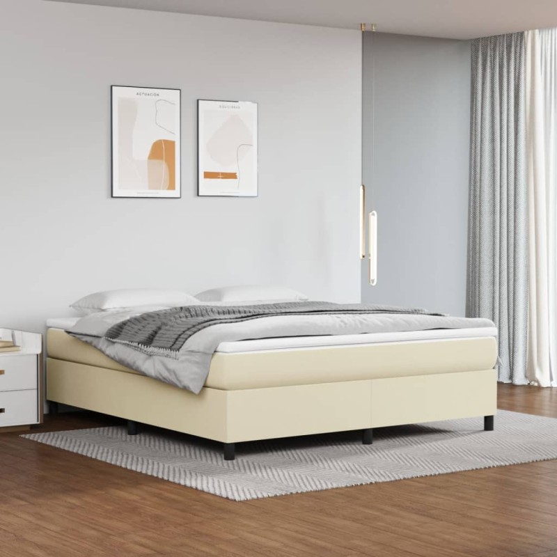 Giroletto a Molle con Materasso Crema 180x200 cm in Similpelle