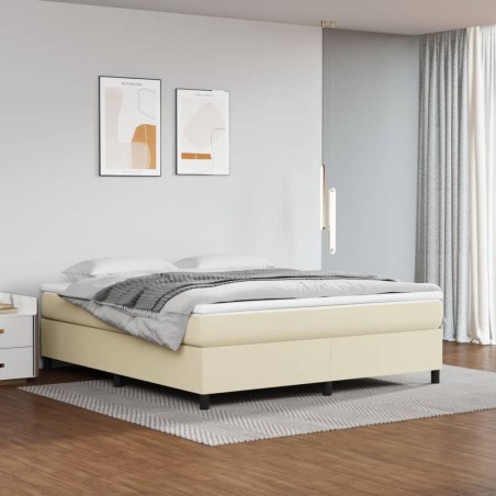 Giroletto a Molle con Materasso Crema 180x200 cm in Similpelle