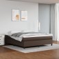 vidaXL Giroletto a Molle con Materasso Marrone 160x200cm in Similpelle