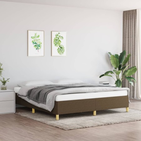 vidaXL Giroletto senza Materasso Marrone Scuro 160x200 cm Tessuto