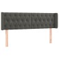 vidaXL Testiera ad Orecchio Grigio Scuro 163x16x78/88 cm in Velluto