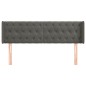 vidaXL Testiera ad Orecchio Grigio Scuro 163x16x78/88 cm in Velluto