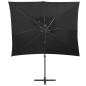 Ombrellone a Sbalzo con Doppia Copertura 250x250 cm Nero Ombrellone a Sbalzo con Doppia Copertura 250x250 cm Nero