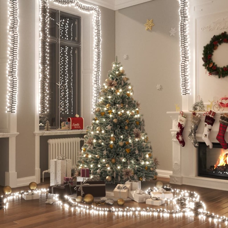 Stringa di Luce LED con 400 Luci LED Bianco Freddo 7,4 m in PVC Stringa di Luce LED con 400 Luci LED Bianco Freddo 7,4 m in PVC