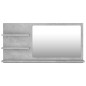 Specchio da Bagno Grigio Cemento 90x10,5x45 cm in Truciolato