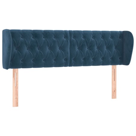 Testiera ad Orecchio Blu Scuro 163x23x78/88 cm in Velluto