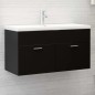 vidaXL Mobile Sottolavabo Nero 90x38,5x46 cm in Legno Multistrato