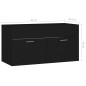 vidaXL Mobile Sottolavabo Nero 90x38,5x46 cm in Legno Multistrato