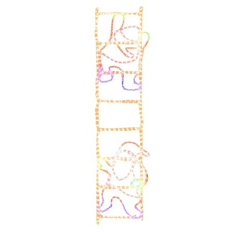 Figura Pieghevole Babbo Natale su Scala con 552 LED 50x200 cm
