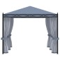 Gazebo con Schermi a Rete 3x4 cm Antracite in Acciaio Gazebo con Schermi a Rete 3x4 cm Antracite in Acciaio