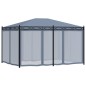Gazebo con Schermi a Rete 3x4 cm Antracite in Acciaio Gazebo con Schermi a Rete 3x4 cm Antracite in Acciaio