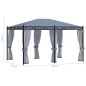 Gazebo con Schermi a Rete 3x4 cm Antracite in Acciaio Gazebo con Schermi a Rete 3x4 cm Antracite in Acciaio