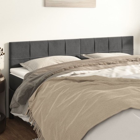 vidaXL Testiera 2 pz Grigio Scuro 90x5x78/88 cm in Velluto