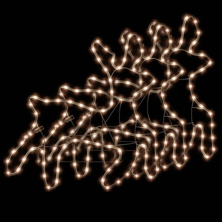 vidaXL Figura Natalizia Renna con LED 3 pz Bianco Caldo 57x55x4,5 cm