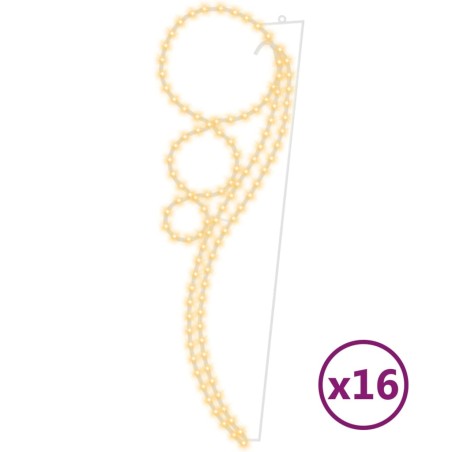 Stringhe Luci a Forma di Palle 16pz Bianco Caldo 111,5x35x4,5cm