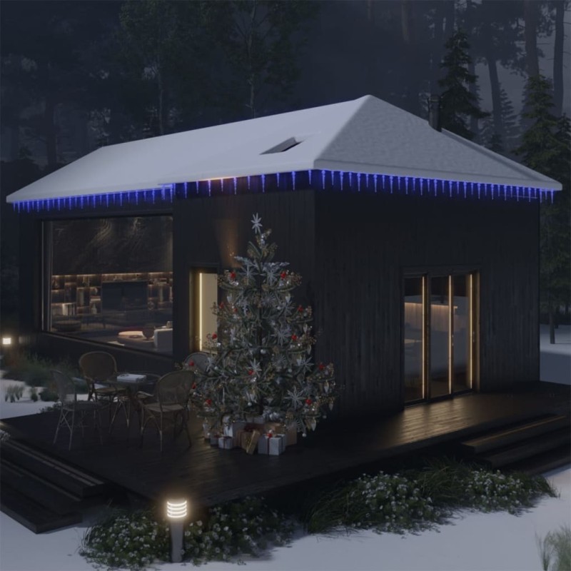 Luci Natale a Ghiacciolo 100 pz Blu in Acrilico Luci Natale a Ghiacciolo 100 pz Blu in Acrilico