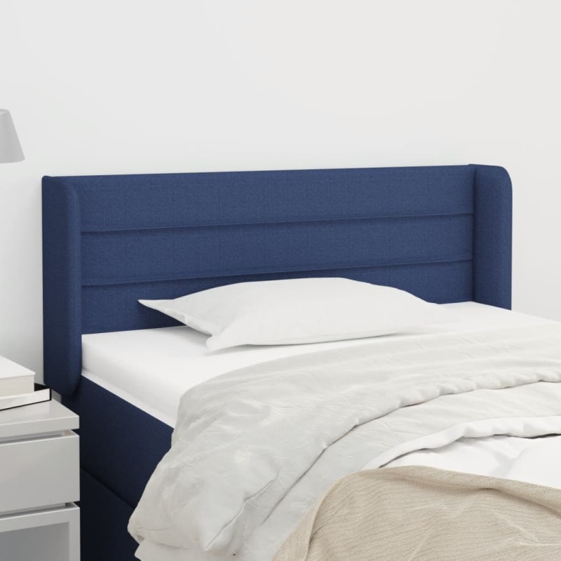 Testiera ad Orecchio Blu 83x16x78/88cm in Tessuto Testiera ad Orecchio Blu 83x16x78/88cm in Tessuto