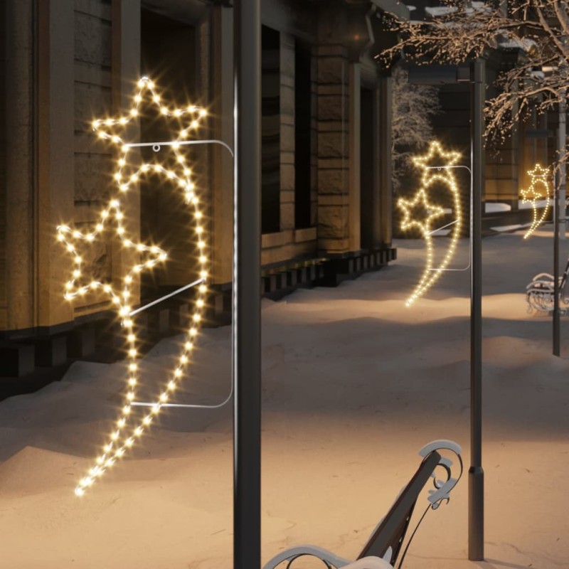Stringhe Luci a Forma di Stella 4pz Bianco Caldo 125,5x53x4,5cm Stringhe Luci a Forma di Stella 4pz Bianco Caldo 125,5x53x4,5cm