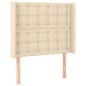 Testiera ad Orecchio Crema 93x16x118/128 cm in Tessuto Testiera ad Orecchio Crema 93x16x118/128 cm in Tessuto
