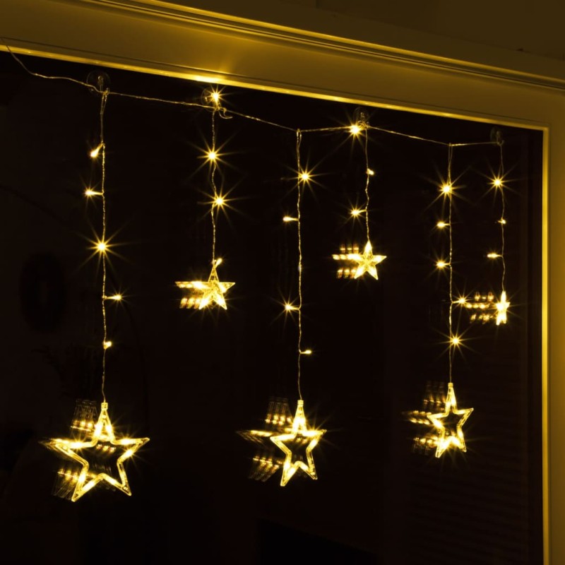 HI Tenda di Luce con Stelle Fairy con 63 LED HI Tenda di Luce con Stelle Fairy con 63 LED