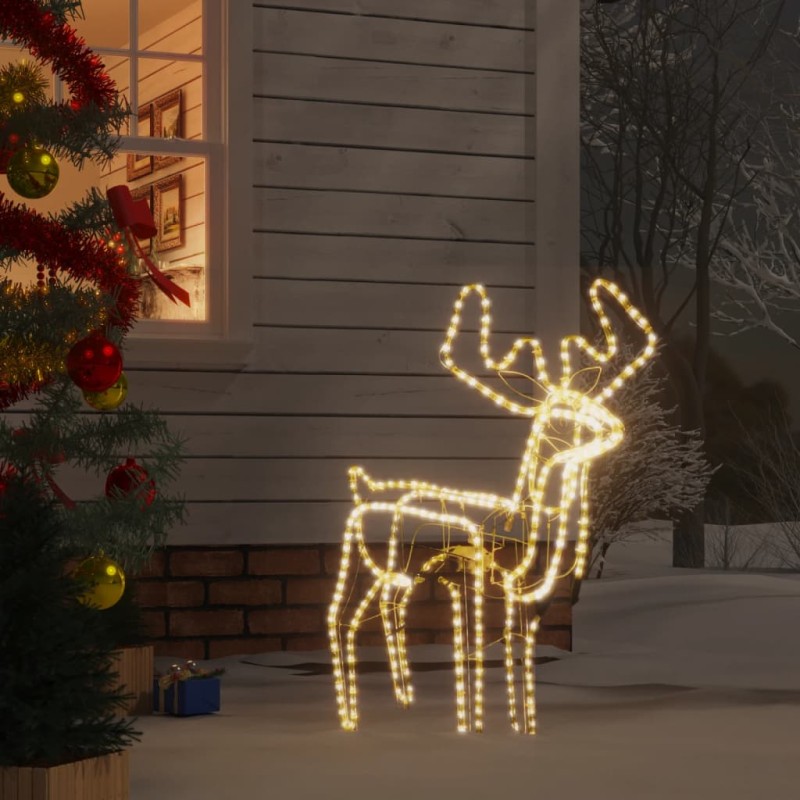 Figura Natale Renna Testa Mobile Bianco Freddo 76x42x87 cm Figura Natale Renna Testa Mobile Bianco Freddo 76x42x87 cm