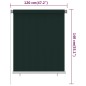 Tenda a Rullo per Esterni 120x140 cm Verde Scuro HDPE Tenda a Rullo per Esterni 120x140 cm Verde Scuro HDPE