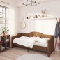 Dormeuse con Materasso USB Marrone in Tessuto 90x200 cm