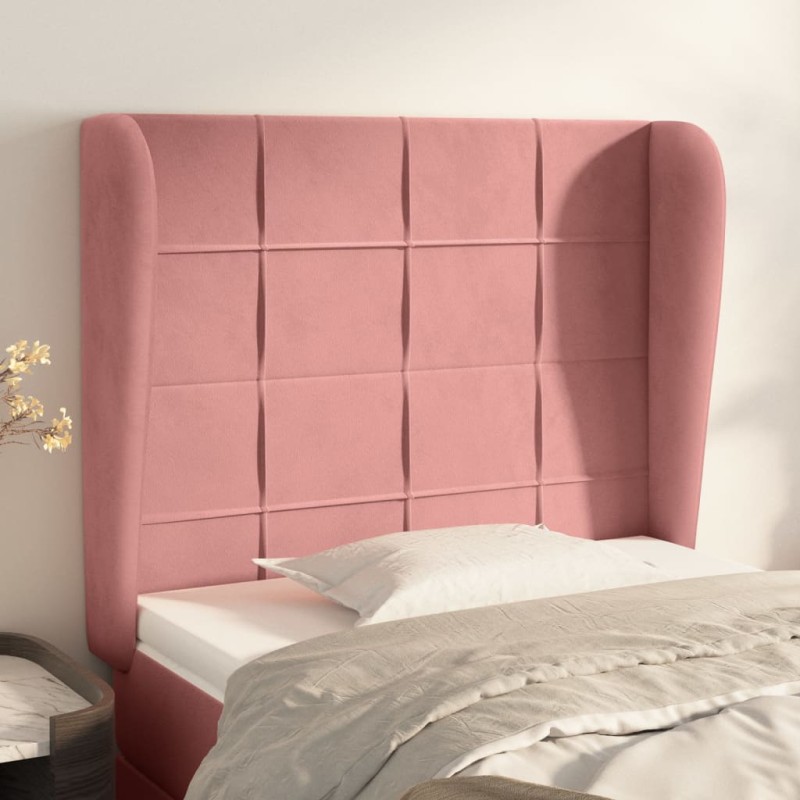 Testiera ad Orecchio Rosa 103x23x118/128 cm in Velluto Testiera ad Orecchio Rosa 103x23x118/128 cm in Velluto