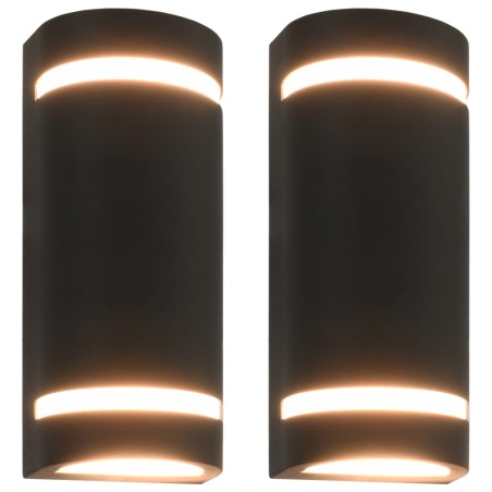 Lampade da Parete da Esterno 2 pz 35 W Nere Semicircolari