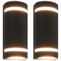 Lampade da Parete da Esterno 2 pz 35 W Nere Semicircolari Lampade da Parete da Esterno 2 pz 35 W Nere Semicircolari
