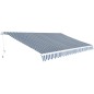 Tenda da Sole Manuale Pieghevole 500 cm Blu e Bianco Tenda da Sole Manuale Pieghevole 500 cm Blu e Bianco