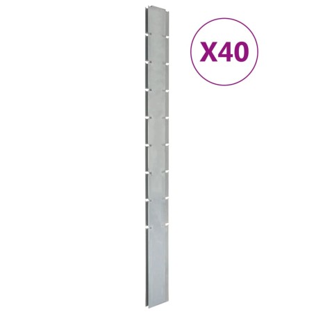Pali per Recinzione da Giardino 40 pz Argento 220 cm in Acciaio