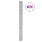 Pali per Recinzione da Giardino 20 pz Argento 220 cm in Acciaio Pali per Recinzione da Giardino 20 pz Argento 220 cm in Acciaio