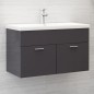 Mobile Sottolavabo Grigio Lucido 80x38,5x46 cm in Truciolato Mobile Sottolavabo Grigio Lucido 80x38,5x46 cm in Truciolato