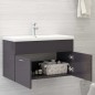 Mobile Sottolavabo Grigio Lucido 80x38,5x46 cm in Truciolato Mobile Sottolavabo Grigio Lucido 80x38,5x46 cm in Truciolato