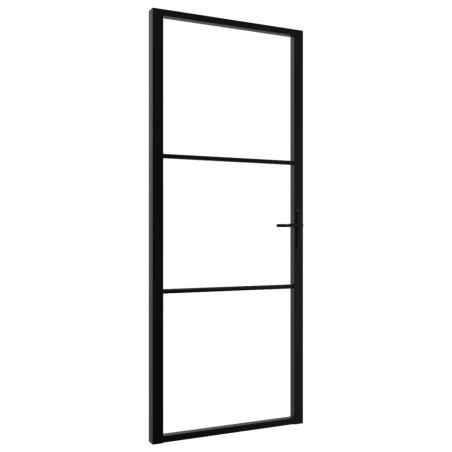 Porta da Interno ESG Vetro e Alluminio 83x201,5 cm Nera