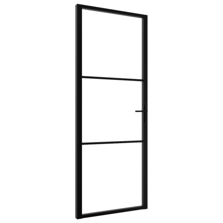 vidaXL Porta da Interno ESG Vetro e Alluminio 76x201,5 cm Nera