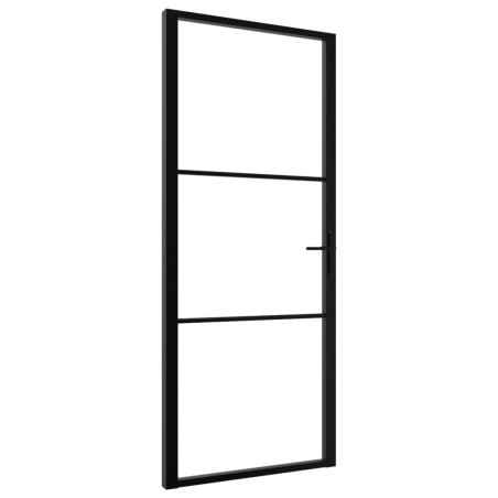 Porta da Interno ESG Vetro e Alluminio 93x201,5 cm Nera