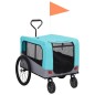 Rimorchio Bici per Animali Carrello Jogging Blu e Grigio Rimorchio Bici per Animali Carrello Jogging Blu e Grigio