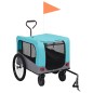 Rimorchio Bici per Animali Carrello Jogging Blu e Grigio Rimorchio Bici per Animali Carrello Jogging Blu e Grigio