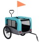 Rimorchio Bici per Animali Carrello Jogging Blu e Grigio Rimorchio Bici per Animali Carrello Jogging Blu e Grigio