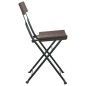 Sedie Pieghevoli da Bistrò 2 pz Marroni Polyrattan e Acciaio Sedie Pieghevoli da Bistrò 2 pz Marroni Polyrattan e Acciaio