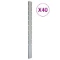 Pali per Recinzione da Giardino 40 pz Argento 240 cm in Acciaio Pali per Recinzione da Giardino 40 pz Argento 240 cm in Acciaio