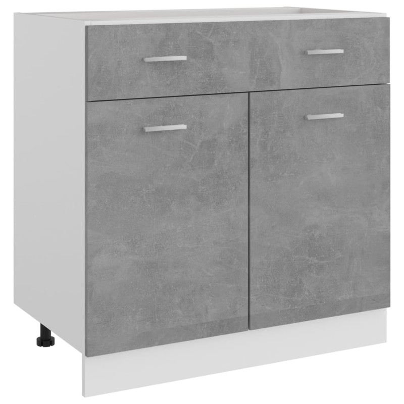 Armadio con Cassetto Grigio Cemento 80x46x81,5 cm in Truciolato Armadio con Cassetto Grigio Cemento 80x46x81,5 cm in Truciolato