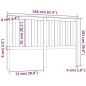 Testiera per Letto Nera 156x6x101 cm in Legno Massello di Pino Testiera per Letto Nera 156x6x101 cm in Legno Massello di Pino